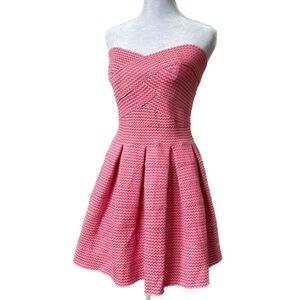 L'atiste Prom / Spring Formal Bandage Dress in Barbie Pink and Cream size Large